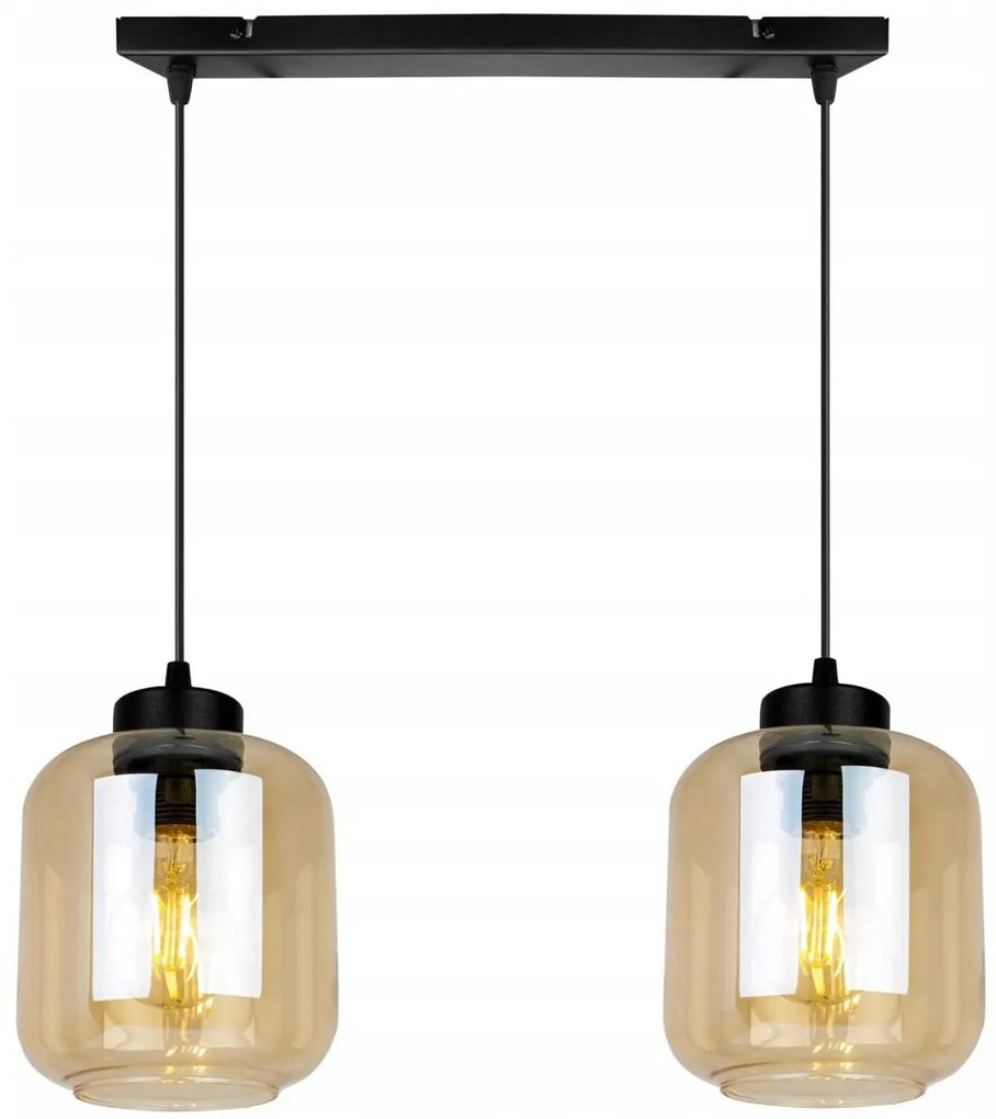 Závesné svietidlo Novalja, 2x sklenené tienidlo (výber z 3 farieb)