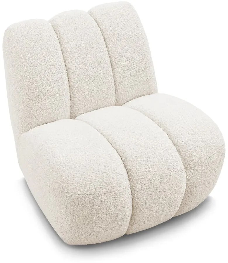 Biele kreslo z textílie buklé Janissaire – Bobochic Paris