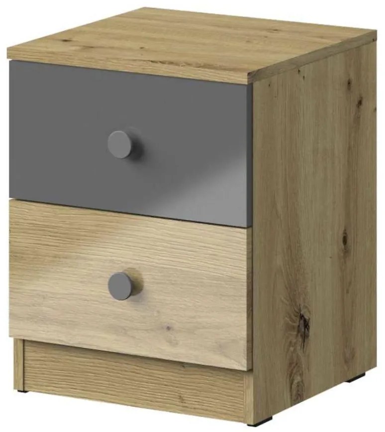 Nočný stolík Nero 09 Šedá Lesk