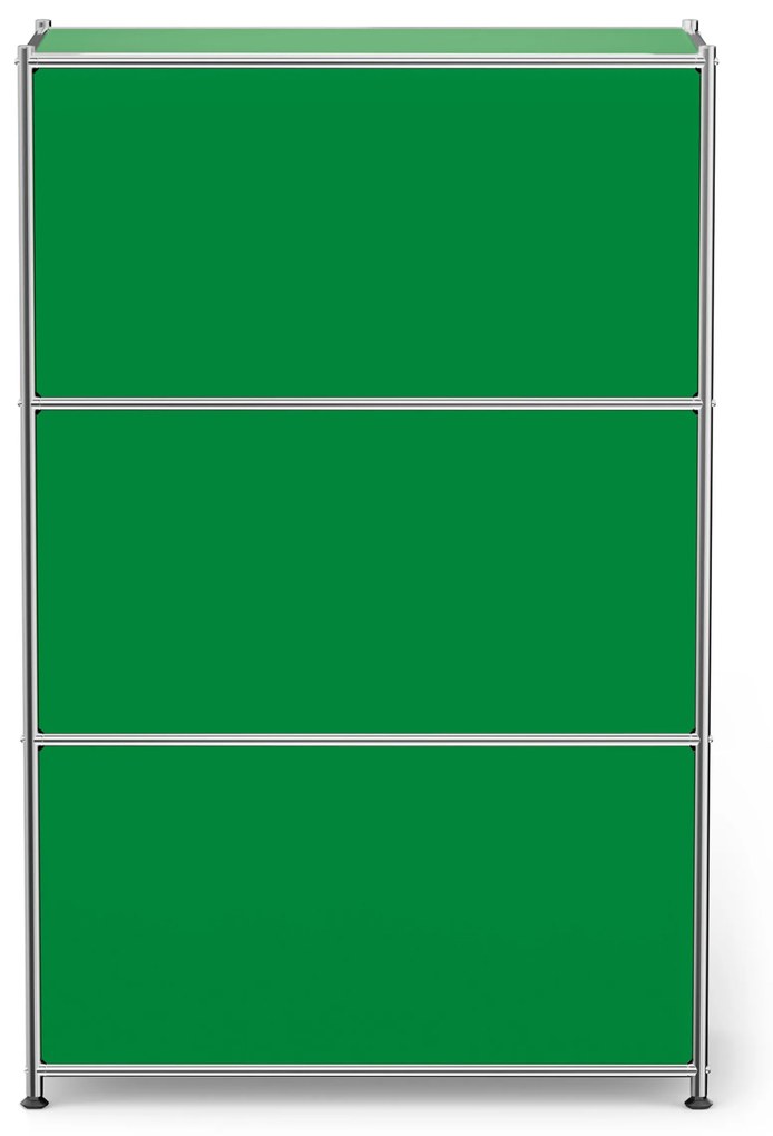 Kovová komoda »CN3« s výklopnými priečinkami, zelená