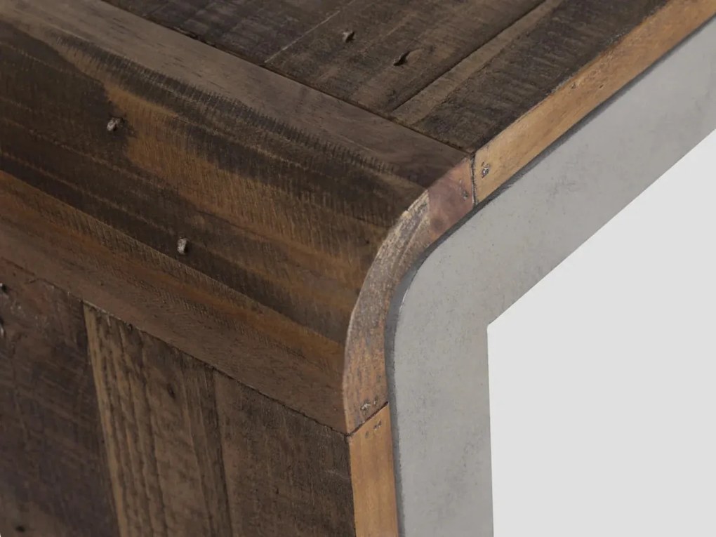 furniture-nabytek.cz - Masívna kúpeľňová zrkadlová skrinka Dingle z recyklovanej borovice, lakovaná, prírodná / šedá – 67×20×55 cm