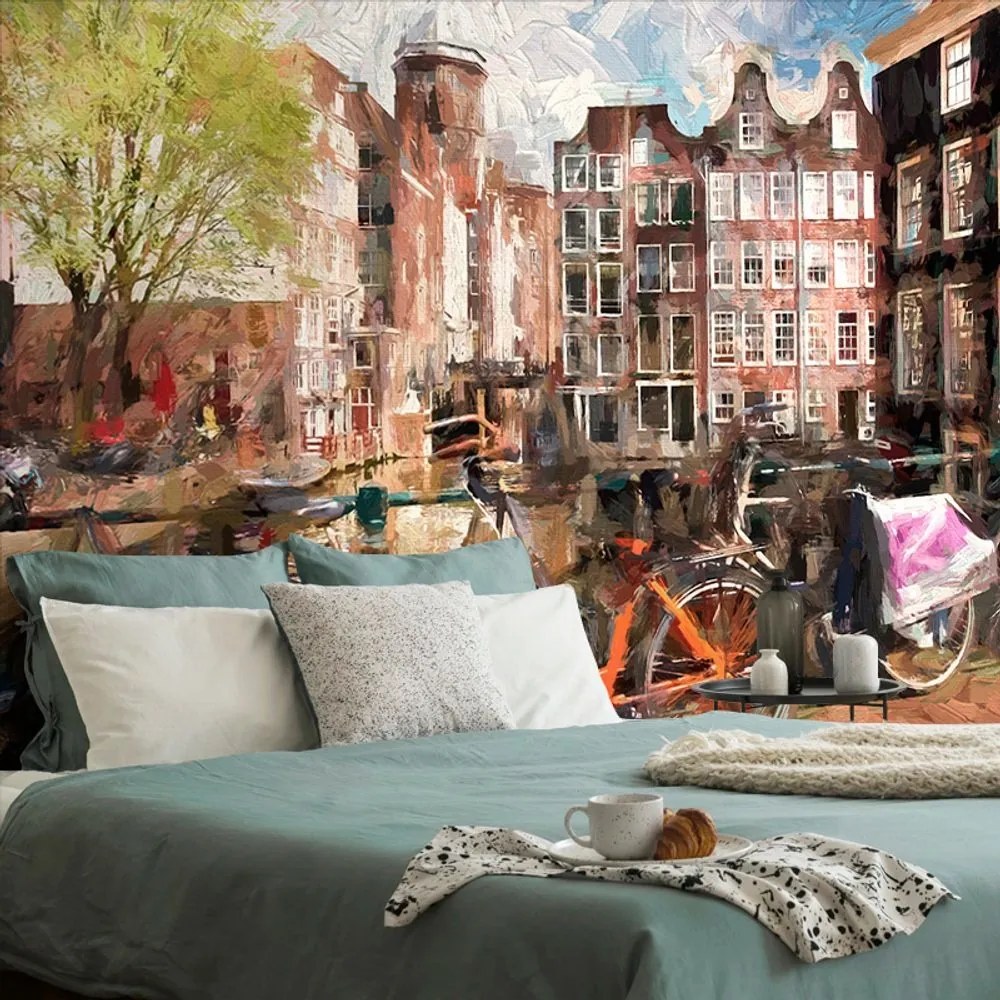 Samolepiaca tapeta kreslený Amsterdam - 225x150