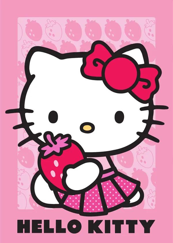 Vopi Detský koberec Hello Kitty jahoda ružový 95x133 cm