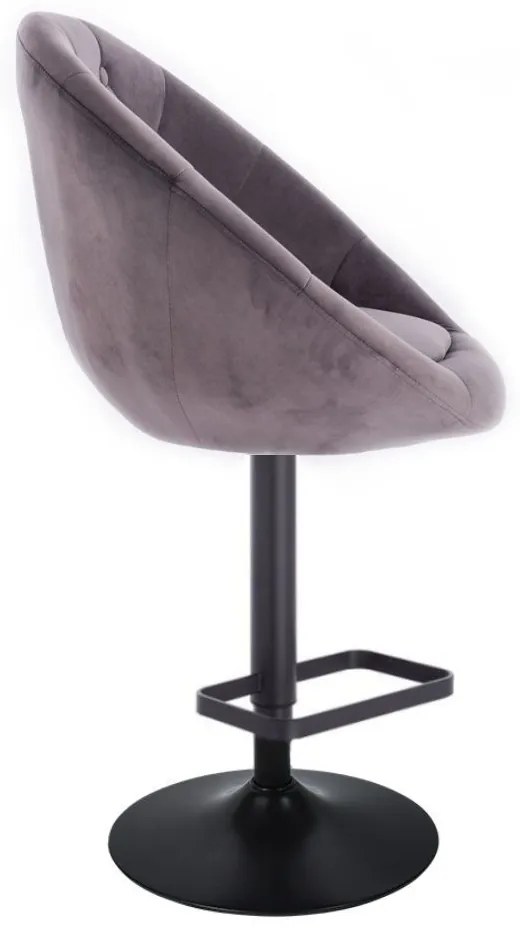 LuxuryForm DESIGN Barová stolička VERA VELUR na čiernom tanieri - tmavo šedá