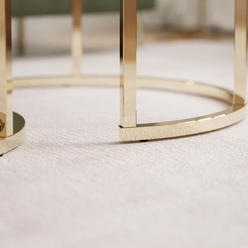 SADA KONFERENČNÝCH STOLÍKOV 2V1 SELMA MRAMOR + ZLATÝ LESK