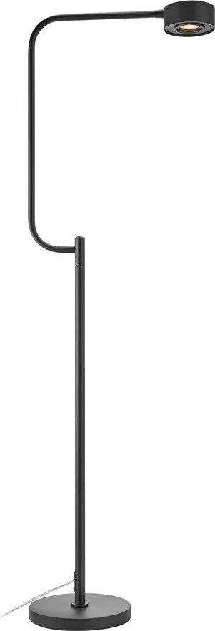 Čierna LED stmievateľná stojacia lampa s kovovým tienidlom (výška 130 cm) Hugo – Markslöjd