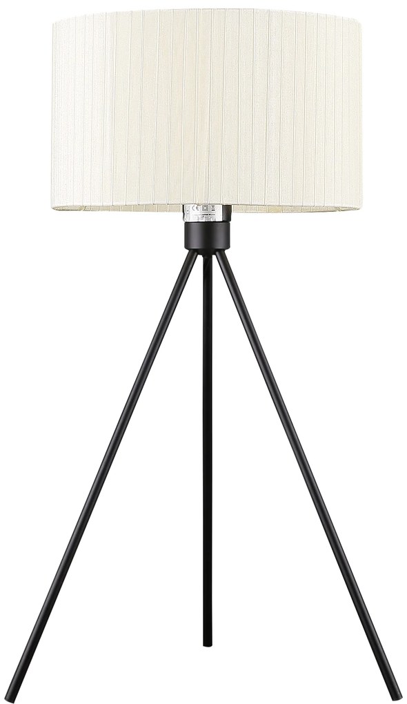 CLX Dizajnová stolná lampa trojnožka ROMAN, 1xE27, 60W, krémová