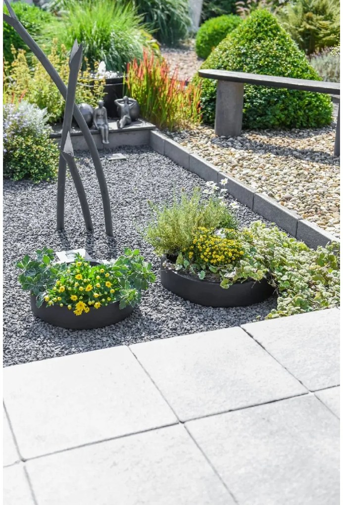 Miska na dekorácie CIRCULO, sklolaminát, Ø 40 cm, antracit