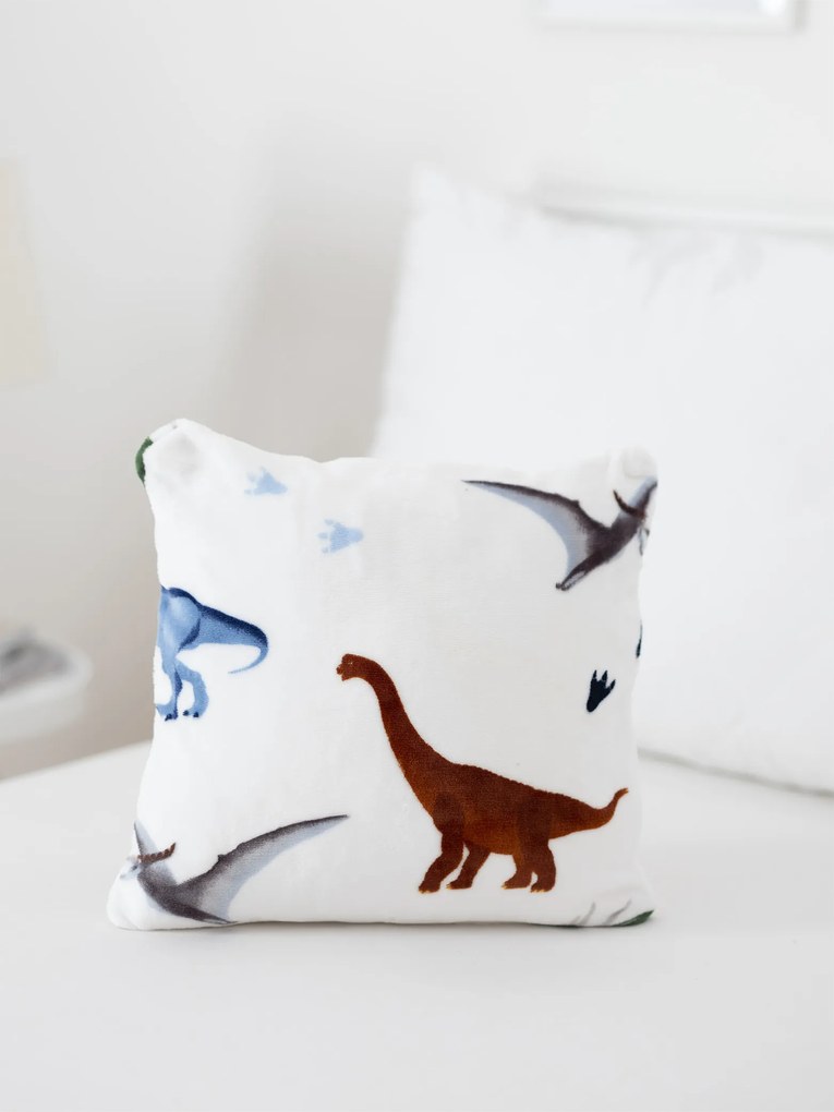 Obliečka na vankúšik mikroplyš 40 × 40 cm – Dinosaury