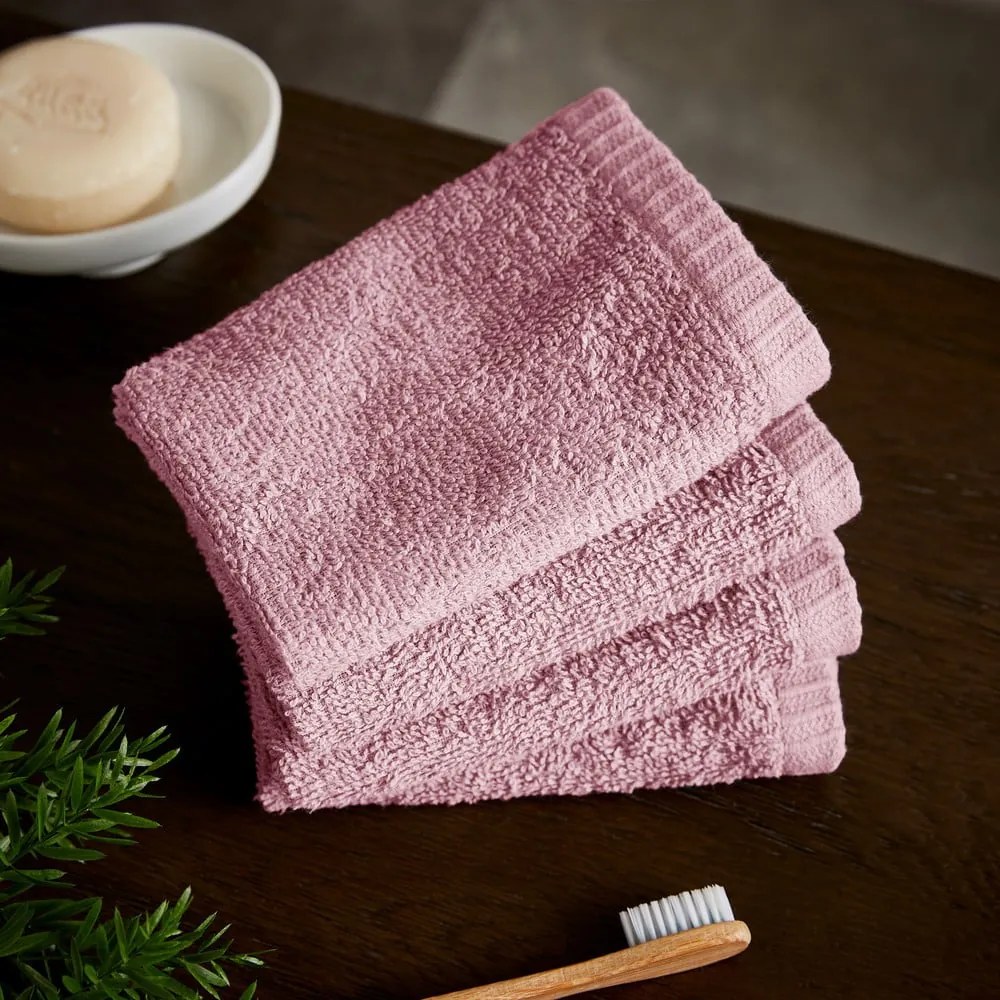Ružové rýchloschnúce bavlnené uteráky v súprave 4 ks 30x30 cm Quick Dry – Catherine Lansfield