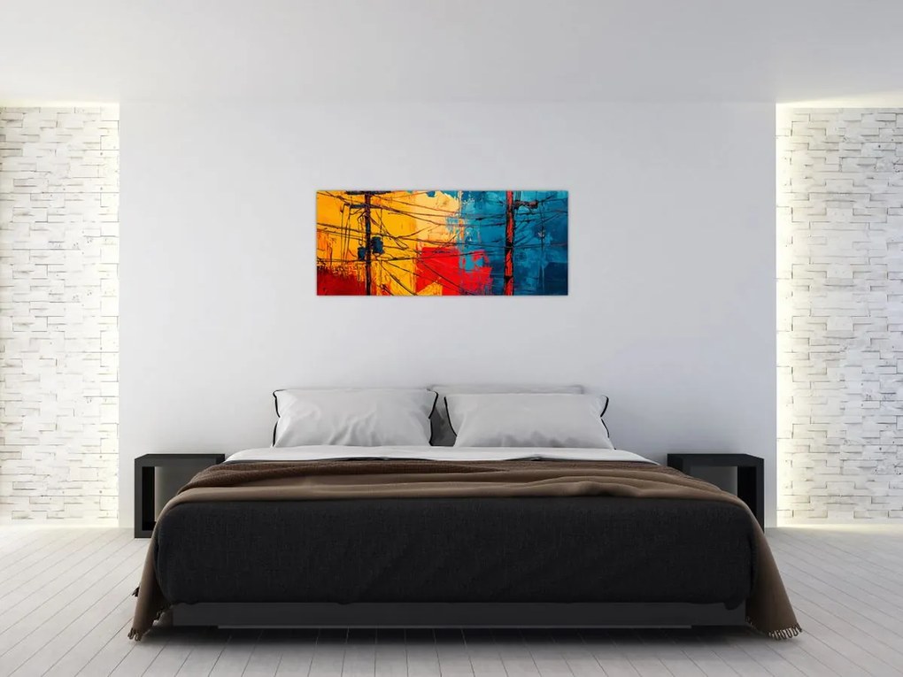 Obraz - Abstraktné elektrické vedenie (120x50 cm)