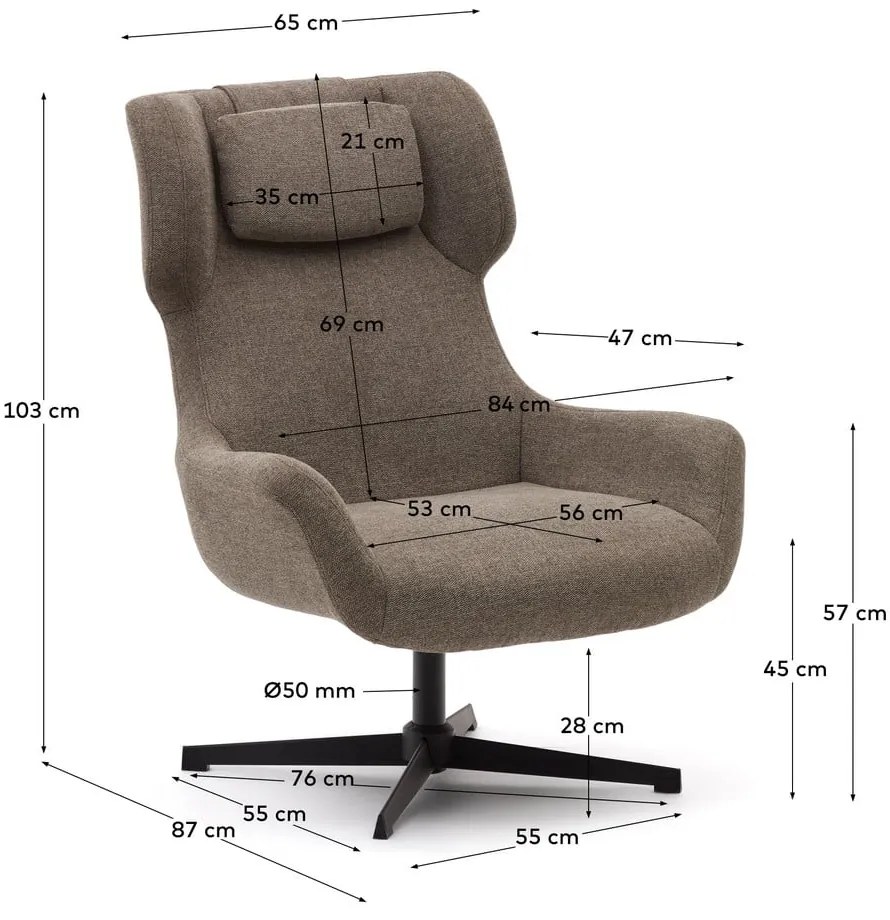 Hnedé kreslo Zalina – Kave Home