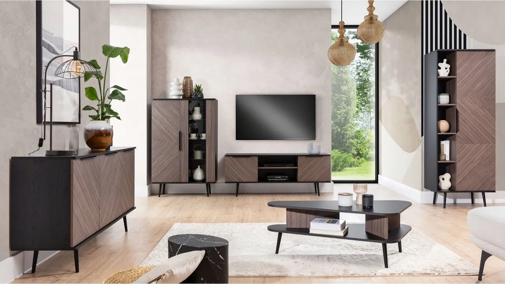 Súprava nábytku do obývačky Prenamora I (čierny grafit captains deck)