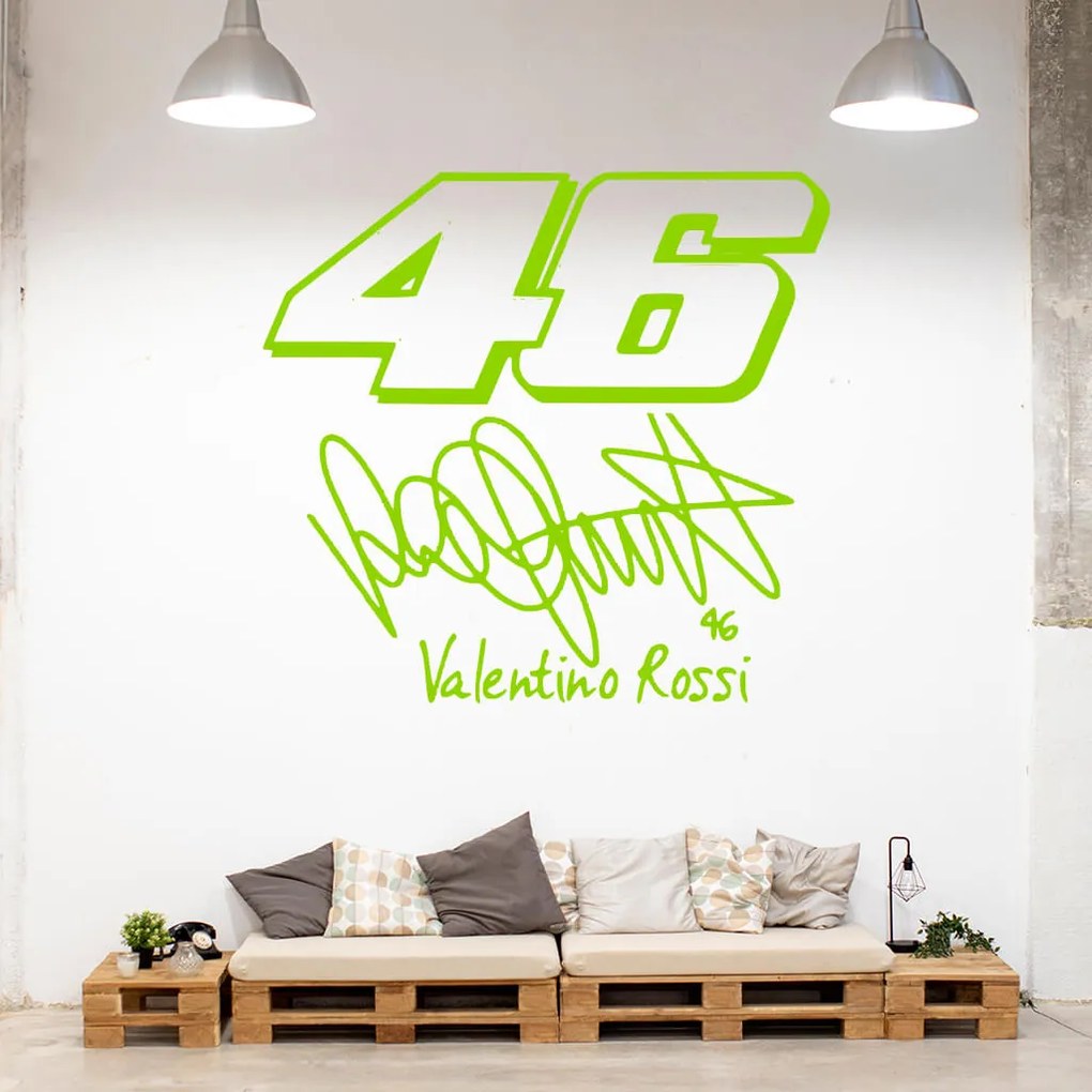 Veselá Stena Samolepka Valentino Rossi 46 Farba: červená, Veľkosť: 100 x 93 cm