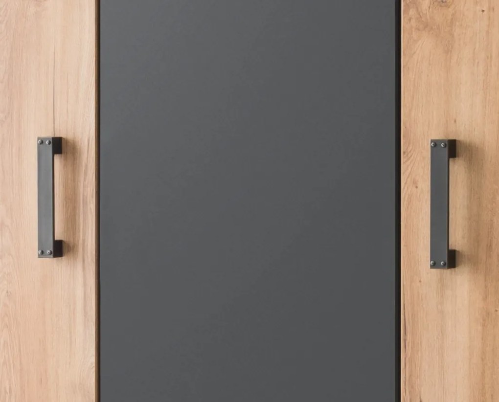 Šatníková skriňa so zásuvkami Cork, 135 cm, doskový dub/grafit