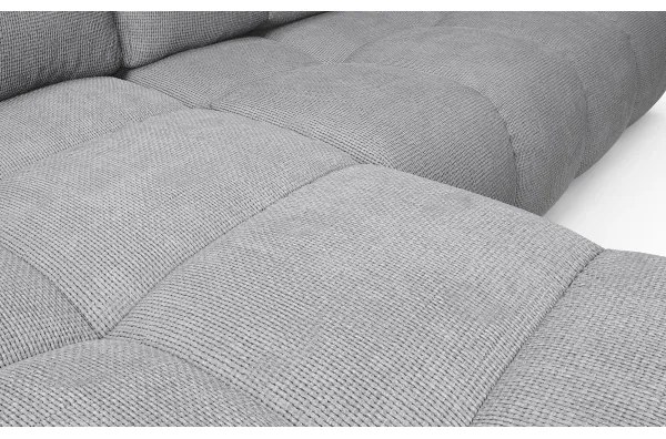 Rozkladacia rohová čalúnená sedacia súprava s úložným priestorom v tvare L ALMADA ľavá sivá