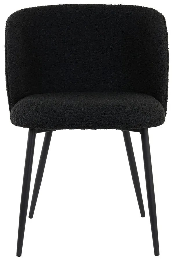 Čierne čalúnené jedálenské kreslo Elyna – Light & Living