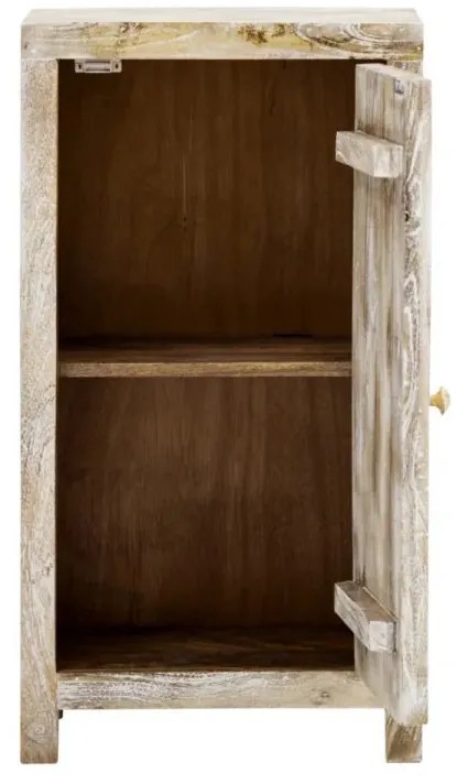furniture-nabytek.cz - Masivní koupelnová spodní skříňka Bitna z mangového dřeva, lakovaná, přírodní barva