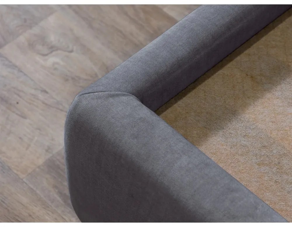 Tmavosivá čalúnená dvojlôžková posteľ s úložným priestorom s roštom 180x200 cm Jade – Bobochic Paris