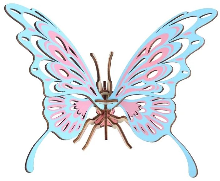 Woodcraft Drevené3D puzzle Motýľ farebný