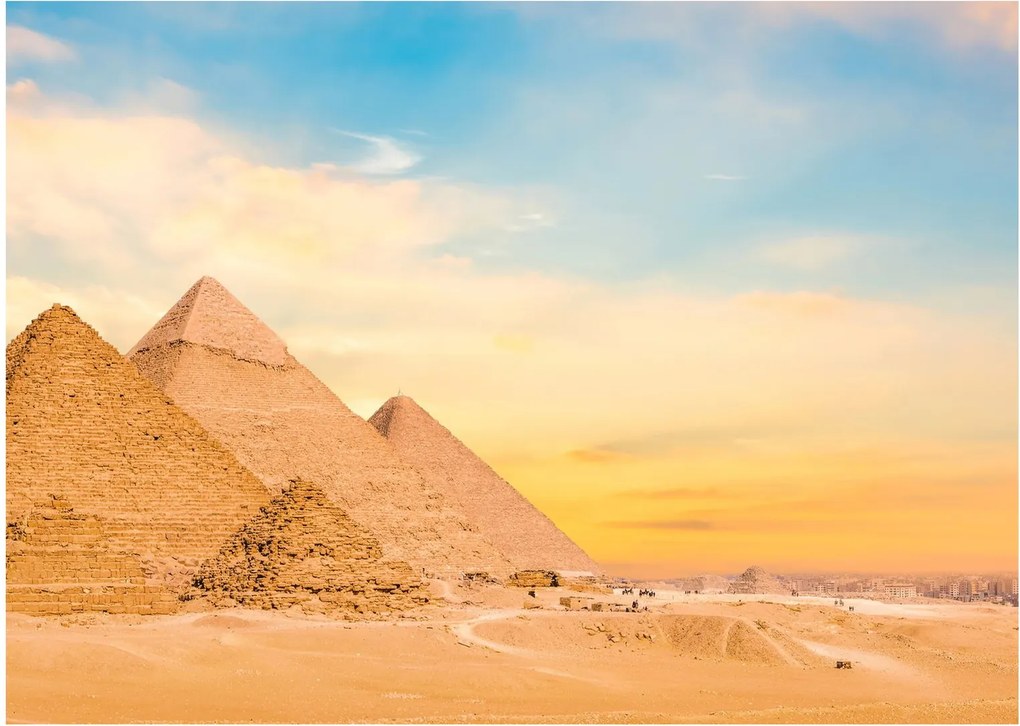 Sklenený obraz egyptských pyramíd (70x50 cm)