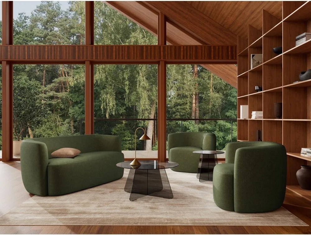 Sivý sklenený okrúhly konferenčný stolík ø 80 cm Samos – Actona