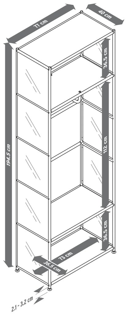 Kovový vešiak »CN3« s tyčou na oblečenie