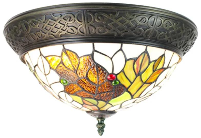 Vitrážová stropná lampa Tiffany Ø38