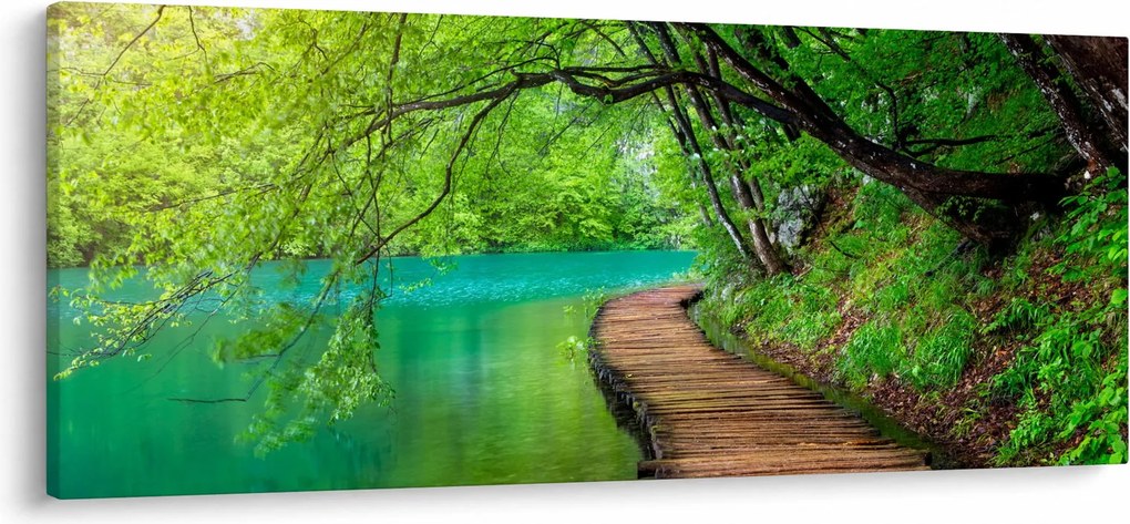 Obraz - Plitvické jazerá (120x50 cm)