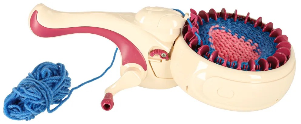 KIK Detský ručný pletací stroj – súprava s 5 farebnými priadzami, kreatívna hračka