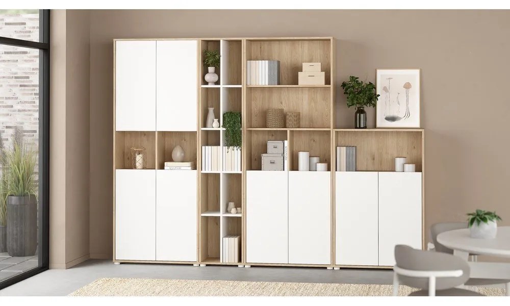 Knižnica v dekore duba v prírodnej farbe 80x124 cm Sign – Tvilum