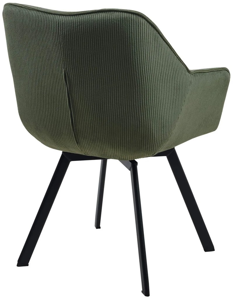 Jedálenská stolička Jordi Cord - zelená