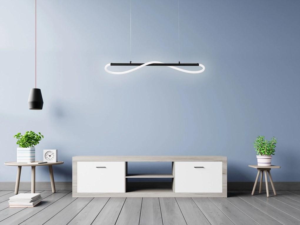 Toolight Toolight, LED závesné svietidlo 120 cm 60W APP853-CP LONG BLACK, čierna-biela, OSW-04030