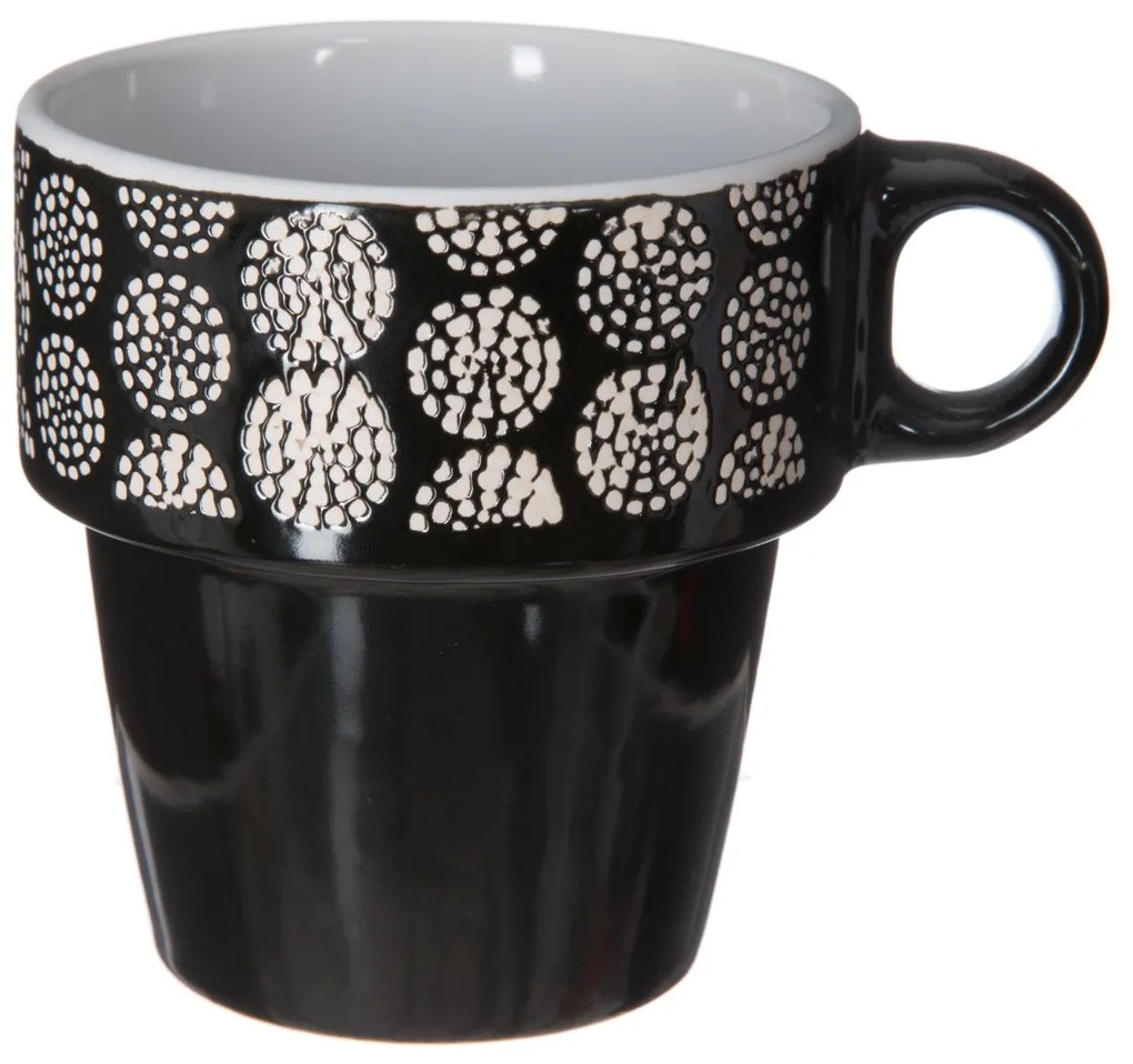 Keramický hrnček so stojanom Ethnik 260 ml sada 6ks