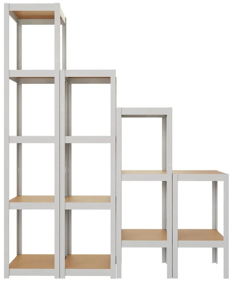 Policový regál kovový biely 1-stupňový modul AR Style D-Carbon