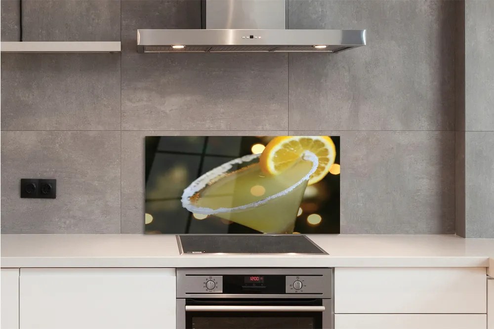 Sklenený obklad do kuchyne koktail citrón 140x70 cm