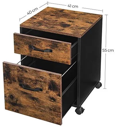 Kancelársky kontajner, industriálny, 2 zásuvky, 55x41x40cm