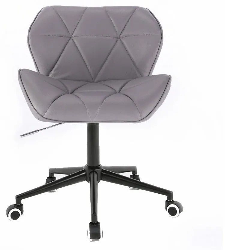 LuxuryForm DESIGN Stolička MILANO na čiernej podstave s kolieskami - sivá