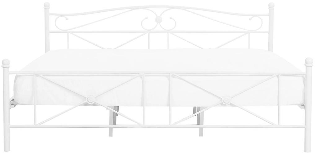 Biela kovová posteľ s rámom 180 x 200 cm  RODEZ Beliani