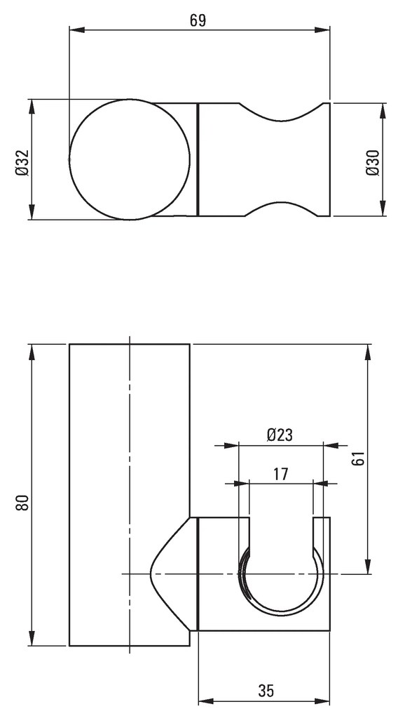 Deante Deante, okrúhly bodový držiak ručnej sprchovej hlavice z mosadze, zlatá, ANR_Z21U