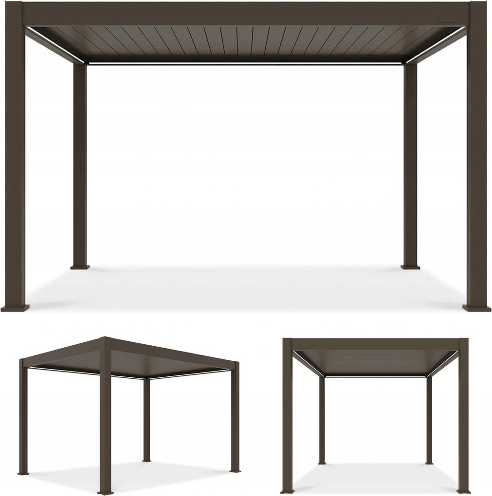 Záhradná pergola na terasu Deluxe Pro Automatic 3x4 s Led osvetlením