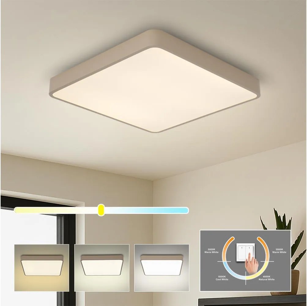 BRILAGI - LED stropné svietidlo POOL SQUARE LED/48W/230V 3000/4000/6000K 50x50 cm béžová