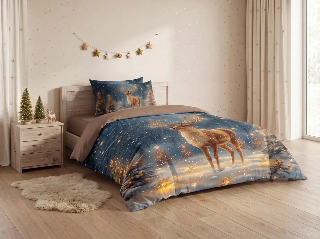 3D obliečky z mikrovlákna STARLIGHT DEER farebné Rozmer obliečky: 70 x 90 cm | 140 x 200 cm