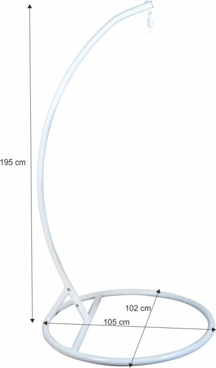 Béžové závesné kreslo PALAK s bielym stojanom