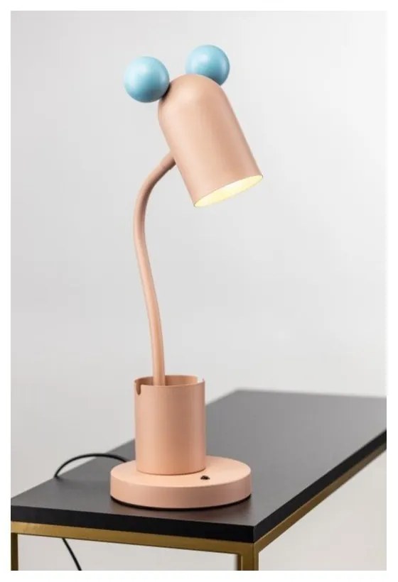 Svetlomodro-ružová stolová lampa s kovovým tienidlom (výška 50 cm) Mouse – GTV