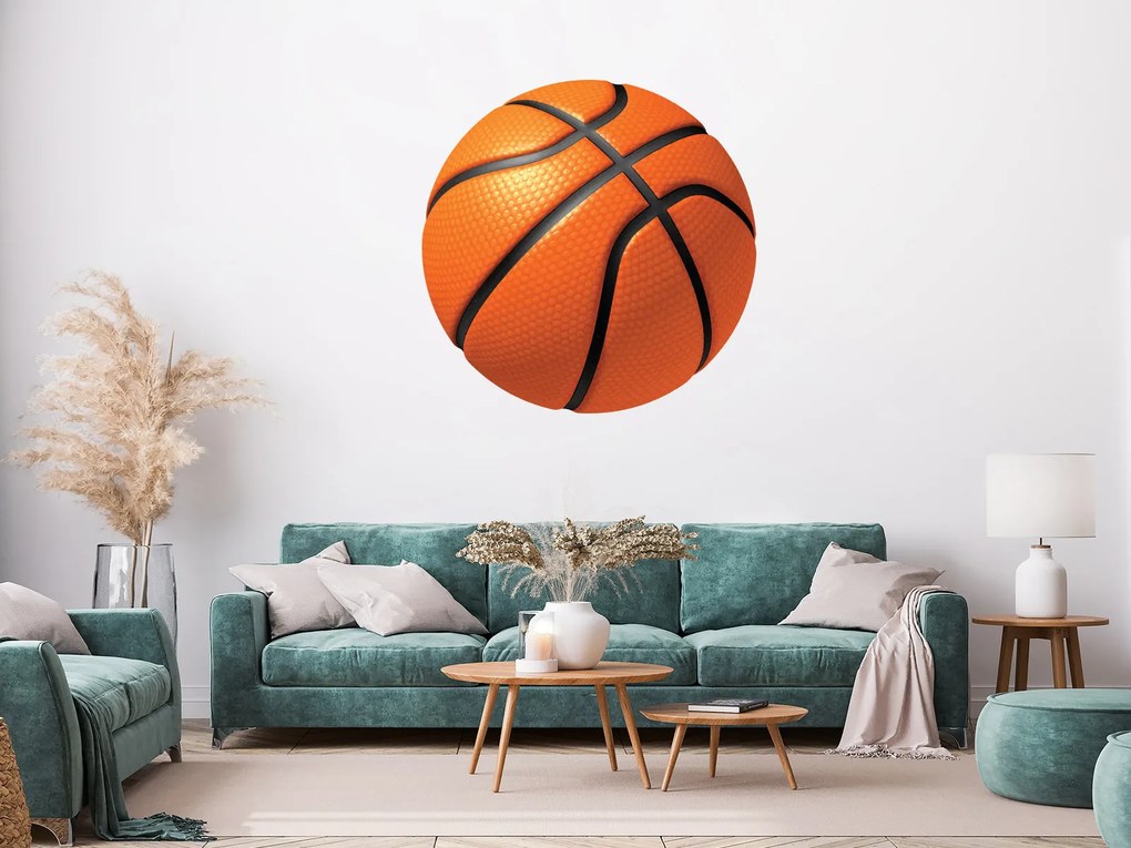 Basketbalová lopta textilní prelepiteľná nálepka na stenu 30 × 30 cm