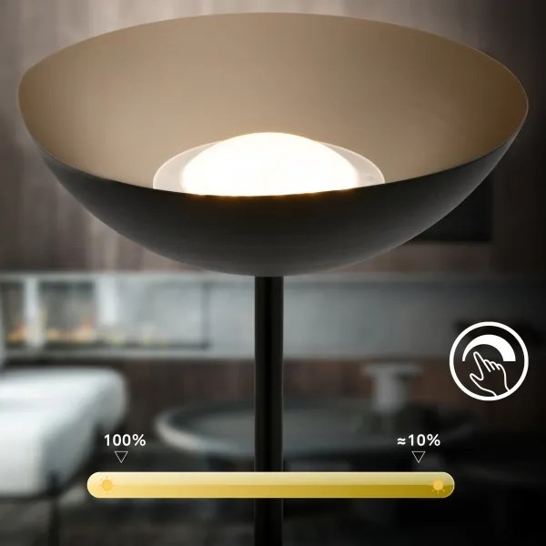 Briloner 1500015 - LED stmievateľná stojaca lampa ESTATE 8W/5V 4000 mAh čierna