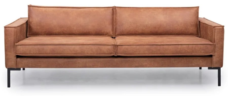 Hnedá pohovka z imitácie kože 216 cm Rate - Scandic