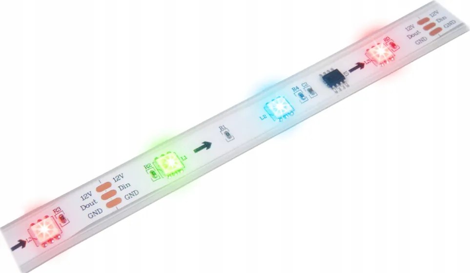 BERGE Digitálny pásik LED - RGB - IP20 - 5m - dúhový efekt