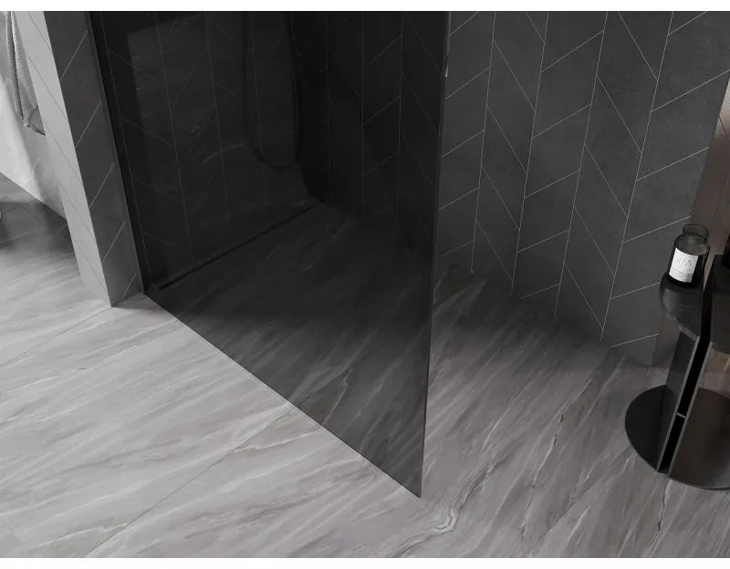 Mexen Kioto-X, sprchová zástena 110 x 200 cm, 10mm šedé sklo, grafitový profil, 800-110-101-95-40-X